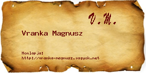 Vranka Magnusz névjegykártya